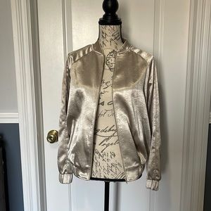 Metallic bomber jacket